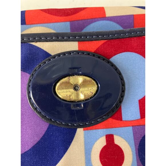 COACH 42178 LARGE COACH MULTI COLOR SIGNATURE NYLON WRISTLET - Picture 7 of 16